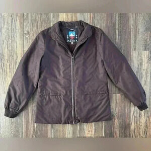 Vampire 1950 Jacket Coat Made In Italy Size 42 Brown w/Blue Stars Collared